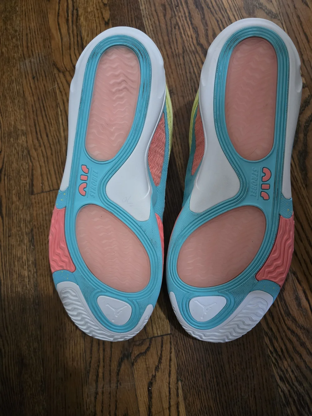 Jason Tatum2 Jordan Men's Sneakers in Yellow & Teal with Pink Accent